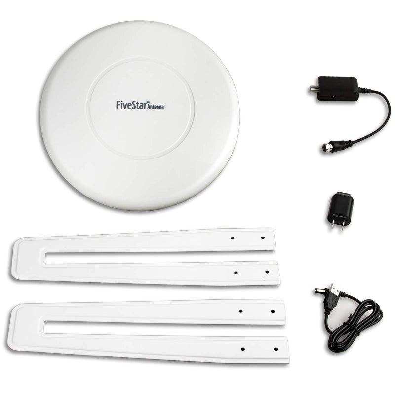 Five Star HDTV Antenna - 360Â° Omnidirectional Amplified Outdoor TV Antenna up to 150 Miles Indoor/Outdoor,RV,Attic 4K 1080P UHF VHF Supports 4TVs Installation Kit & Mounting Pole - Image 5